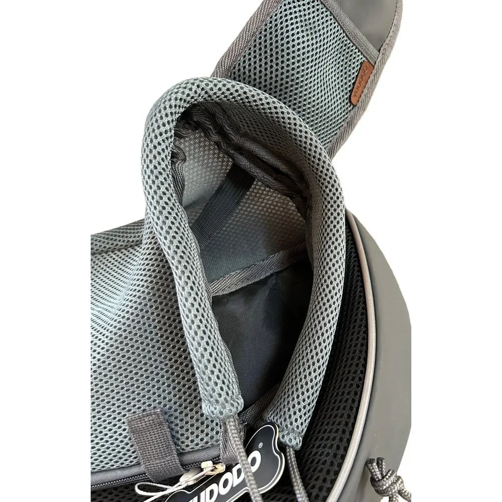 Yudodo Gray Pet Carrier Shoulder Bag Mesh Breathable Size Small